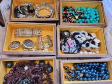 CLOCKS, JEWELLERY BOX AND INDIGENOUS DOLLS