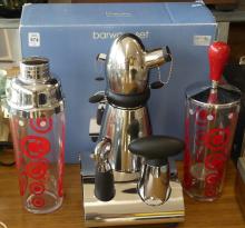 BAR SET, MARTINI SHAKER AND ICE CRUSHER