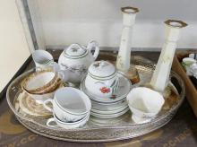 TWO TRAY LOTS OF CHINA, ETC.