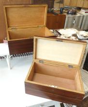 TWO MAHOGANY STORAGE BOXES