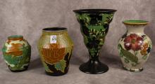 FOUR GOUDA POTTERY VASES