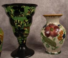 FOUR GOUDA POTTERY VASES