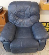 NAVY BLUE LEATHER RECLINER