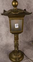 PAIR OF ASIAN "LAMP POST" TABLE LAMPS