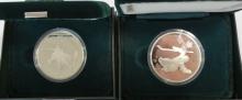 TWO STERLING OLYMPIC COINS