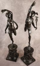 MERCURY AND FORTUNA BRONZE SCULPTURES