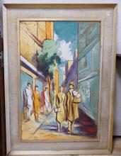 TWO OIL PAINTINGS AND PRINT