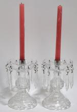 PAIR OF CRYSTAL CANDLESTICKS