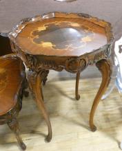 INLAID COFFEE AND LAMP TABLE SET