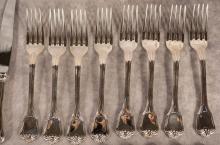 CHRISTOFLE "MARLY" SILVER PLATE FLATWARE