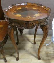 INLAID COFFEE AND LAMP TABLE SET