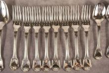 CHRISTOFLE "MARLY" SILVER PLATE FLATWARE