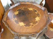 INLAID COFFEE AND LAMP TABLE SET