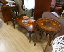 INLAID COFFEE AND LAMP TABLE SET