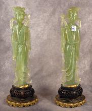 PAIR OF IMPRESSIVE CHINESE JADE CARVINGS