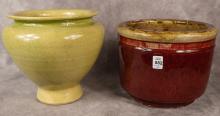 TWO CHINESE POTTERY JARDINIERES