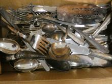 ASSORTED SILVER PLATE CUTLERY AND SERVERS