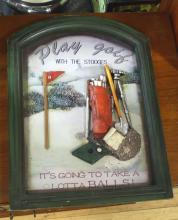 DIMINUTIVE CABINET AND GOLF COLLECTIBLES