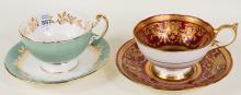 TWO AYNSLEY CUPS AND SAUCERS