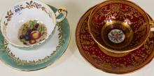 TWO AYNSLEY CUPS AND SAUCERS