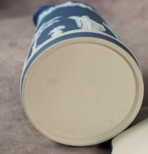 THREE PIECES OF WEDGWOOD JASPER WARE