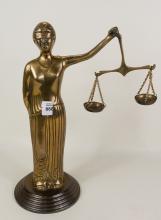 BRASS "LADY JUSTICE" SCULPTURE