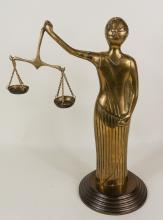 BRASS "LADY JUSTICE" SCULPTURE