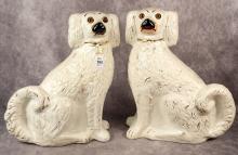 PAIR OF LARGE STAFFORDSHIRE DOGS
