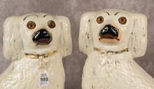 PAIR OF LARGE STAFFORDSHIRE DOGS