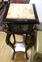 PAIR OF FRENCH MARBLE TOP PEDESTALS