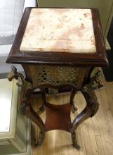 PAIR OF FRENCH MARBLE TOP PEDESTALS