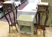 PAIR OF FRENCH MARBLE TOP PEDESTALS