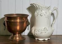 COPPER PLANTER AND PITCHER