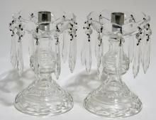 PAIR OF CRYSTAL CANDLESTICKS