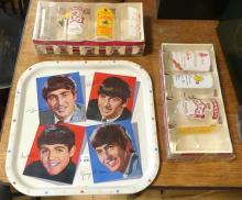 "BEATLES" BAR TRAY AND GLASSES