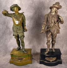 DON JUAN AND DON CESAR SPELTER SCULPTURES