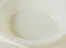 FIVE MILK GLASS NESTING DISHES