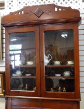 VICTORIAN SECRETARY BOOKCASE CABINET