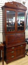 VICTORIAN SECRETARY BOOKCASE CABINET