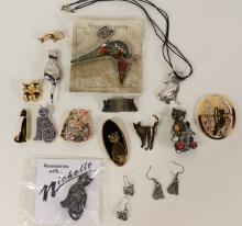 FIGURAL BROOCHES, STICK PINS, ETC.