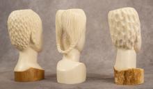 THREE AFRICAN IVORY BUSTS