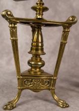 PAIR OF FOOTED BRASS STANDS