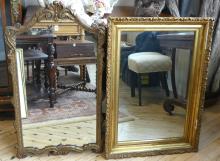 TWO ANTIQUE WALL MIRRORS