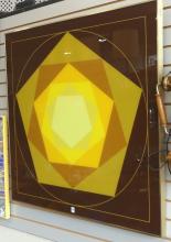 LARGE "ABSTRACT" PRINT ON GLASS