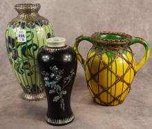 THREE JAPANESE POTTERY VASES