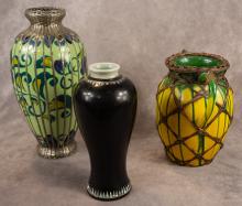 THREE JAPANESE POTTERY VASES