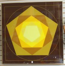 LARGE "ABSTRACT" PRINT ON GLASS