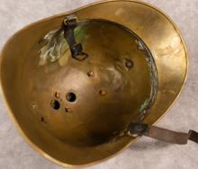 ANTIQUE FRENCH BRASS FIREFIGHTER'S HELMET