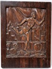 CARVED WOOD PLAQUE