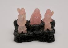 CHINESE ROSE QUARTZ FIGURE